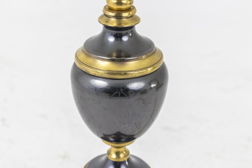 Paar vergoldete Bronze- und Metallic-Graulampen, 1970er Jahre – Ls2779351