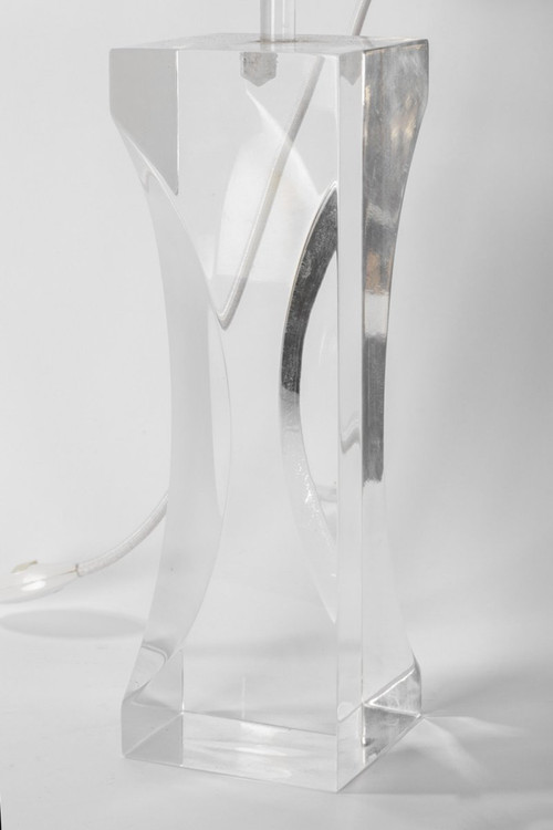 Pair Of Rectangular Lucite Lamps, 1970s - Ls2750831