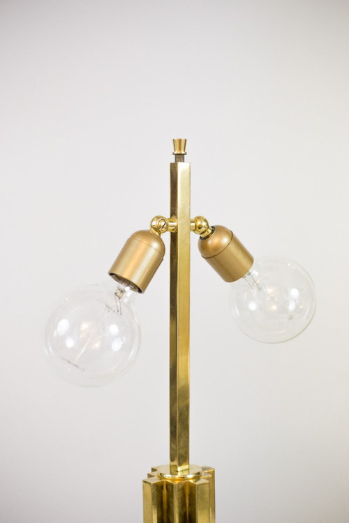 Romeo Rega, Lampe aus Lucite und goldenem Messing, 1970er Jahre - Ls4129721