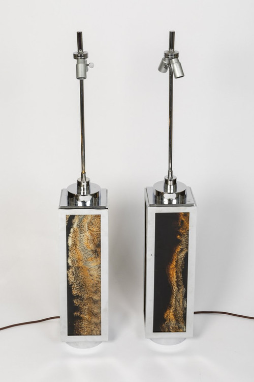 Coppia di lampade in bachelite e metallo cromato, anni '70 - LS40271201