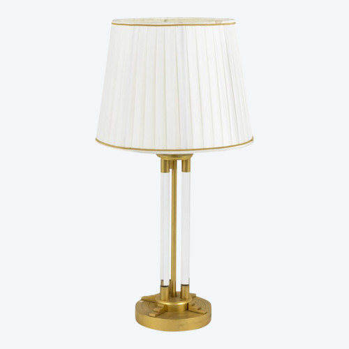 Lampe En Lucite Et Bronze Doré, Années 1940 - LS1936731