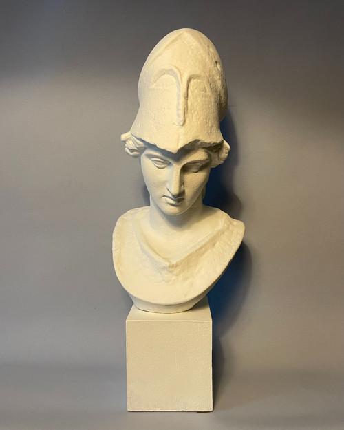 Bust of Athena in plaster called "Pallas de Velletri" H 55cm (Minerva)