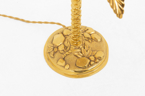 Maison Charles, Palm Tree Lamp With Marble Egg, 1970s - LS3077501