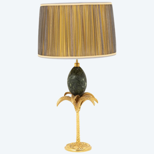 Maison Charles, Palm Tree Lamp With Marble Egg, 1970s - LS3077501