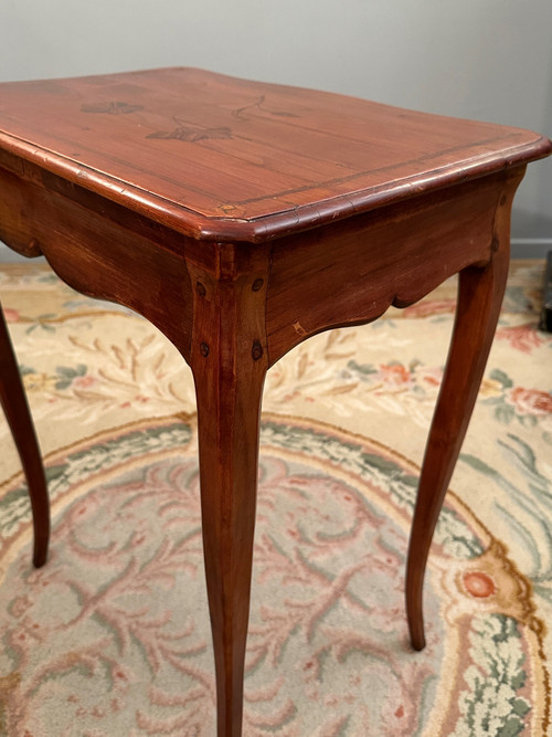 Small Flying Table In Louis XV Marquetry Circa 1750