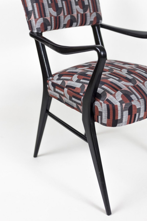 Coppia di poltrone in legno laccato nero, anni '70 - LS38871101