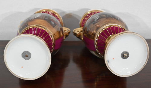 Pair of Paris Porcelain Vases - Early 20th Century