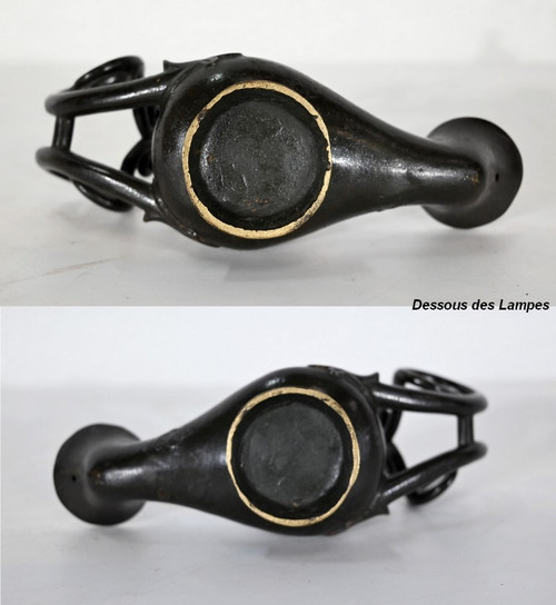 Paire de Lampes à huile en Bronze – 1900