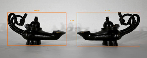 Paire de Lampes à huile en Bronze – 1900