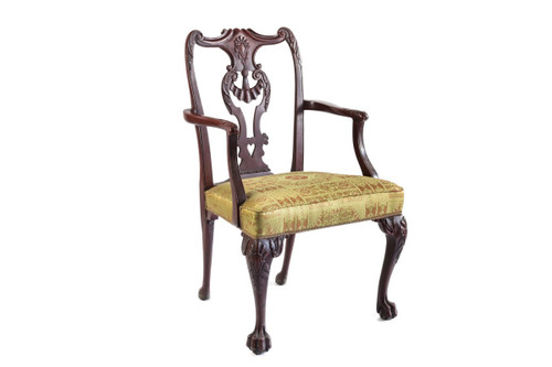 Pair Of Chippendale Style Red Lacquered Wood Armchairs, Circa 1880 - LS3049B1251