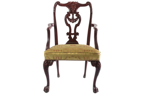 Pair Of Chippendale Style Red Lacquered Wood Armchairs, Circa 1880 - LS3049B1251