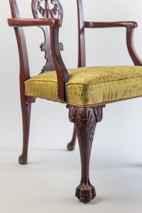 Pair Of Chippendale Style Red Lacquered Wood Armchairs, Circa 1880 - LS3049B1251