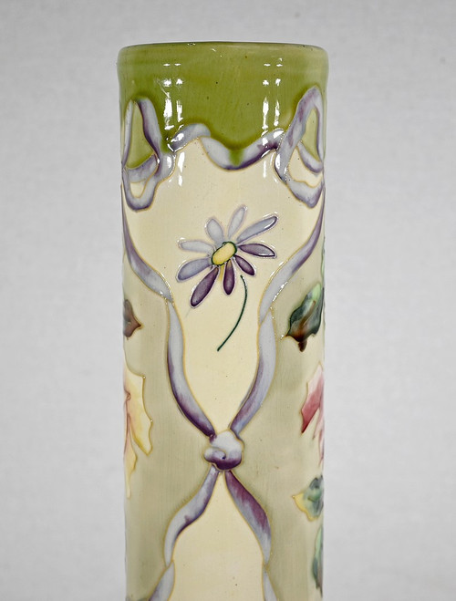 Important Earthenware Vase from Longchamp, Art Nouveau - 1900s