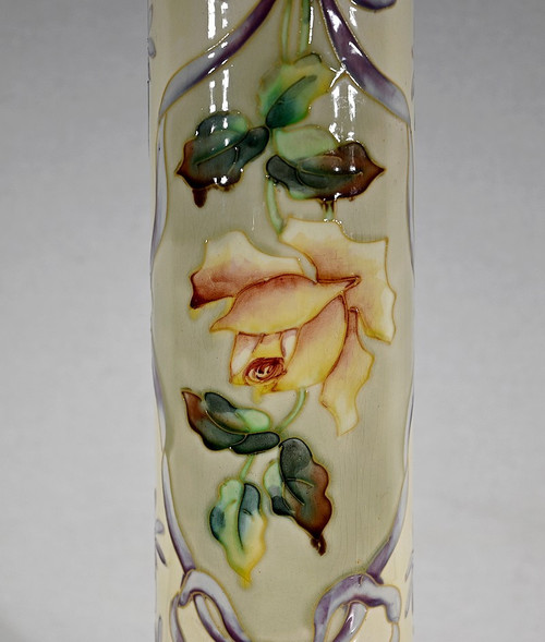 Important Earthenware Vase from Longchamp, Art Nouveau - 1900s