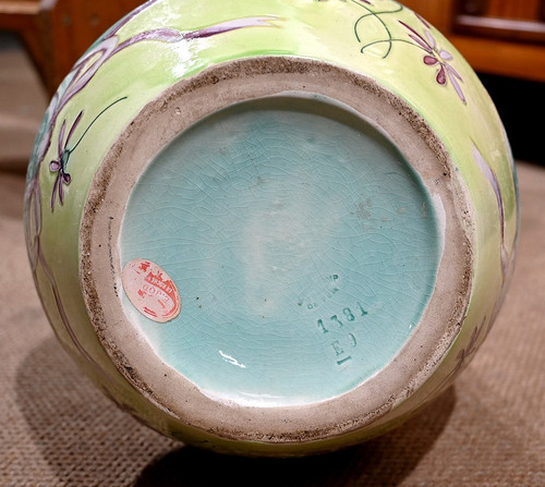 Important Earthenware Vase from Longchamp, Art Nouveau - 1900s