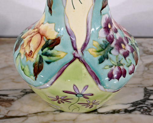 Important Earthenware Vase from Longchamp, Art Nouveau - 1900s
