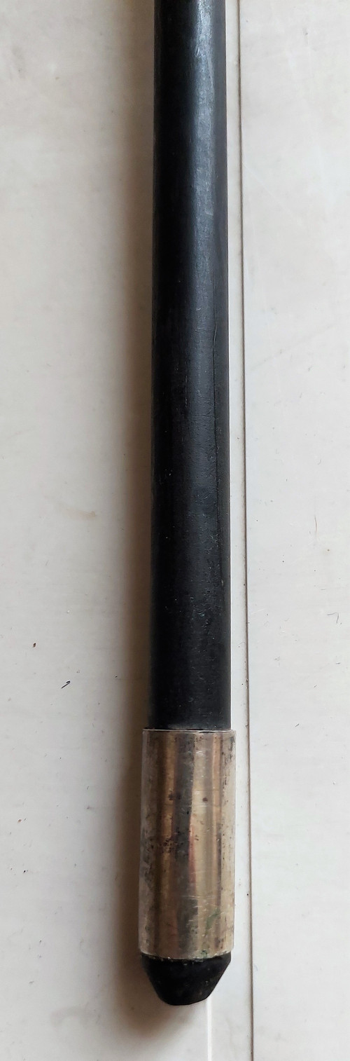 Bastone da passeggio con pomello in argento a forma di testa d'aquila, inizio '900, lungo 90 cm