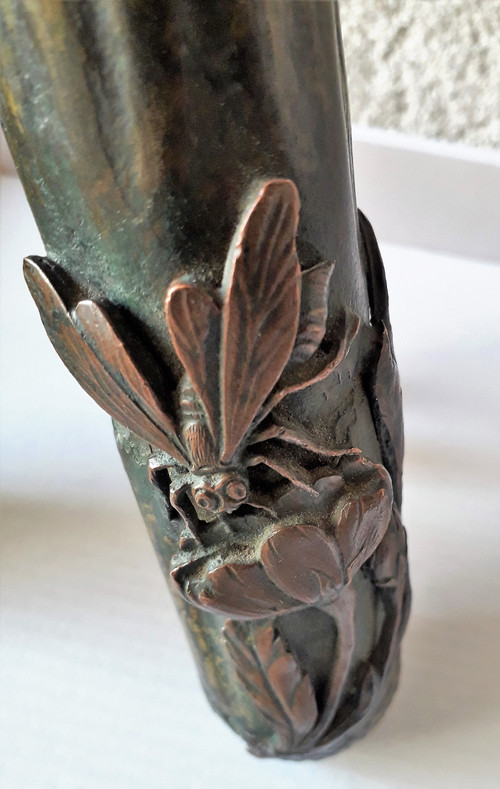 scultura in bronzo a doppio vaso