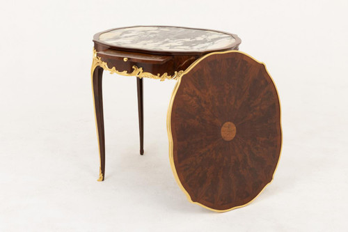 Table Bouillotte De Style Louis XV En Bois De Violette, Fin XIXe Siècle - LS39561901