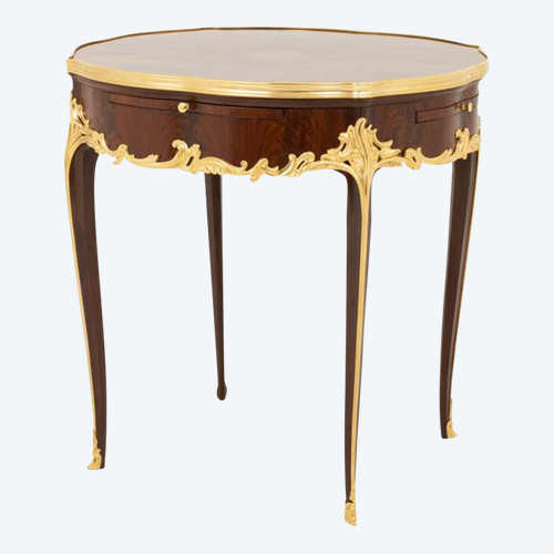 Table Bouillotte De Style Louis XV En Bois De Violette, Fin XIXe Siècle - LS39561901