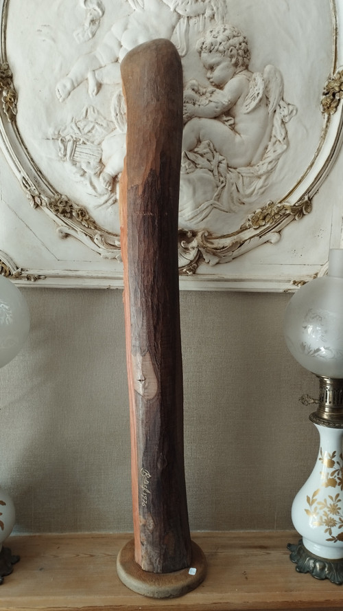 Stylized Madonna in polychrome wood by Ray Boterf-circa 1970