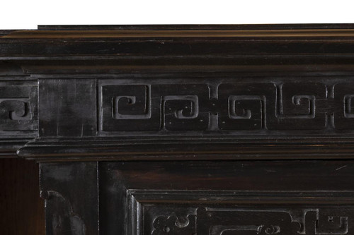 Grand Meuble D’appui Chinoisant En Bois Laqué Noir, Rouge Et Or, Vers 1880 - LS37661501
