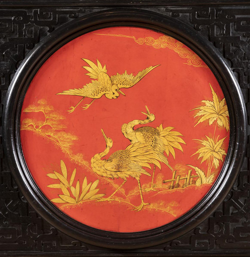 Grand Meuble D’appui Chinoisant En Bois Laqué Noir, Rouge Et Or, Vers 1880 - LS37661501