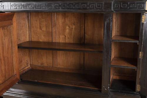 Grand Meuble D’appui Chinoisant En Bois Laqué Noir, Rouge Et Or, Vers 1880 - LS37661501
