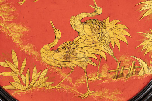 Grand Meuble D’appui Chinoisant En Bois Laqué Noir, Rouge Et Or, Vers 1880 - LS37661501