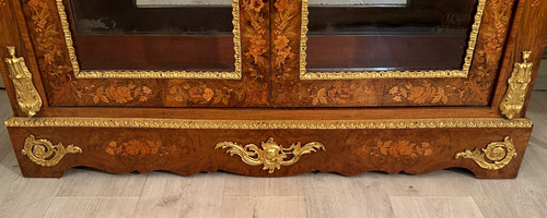 Vitrine En Marqueterie De Style Louis XIV Vers 1870