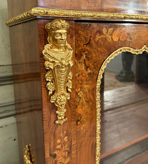 Vitrine En Marqueterie De Style Louis XIV Vers 1870