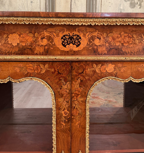 Vitrine En Marqueterie De Style Louis XIV Vers 1870