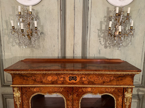 Vitrine En Marqueterie De Style Louis XIV Vers 1870