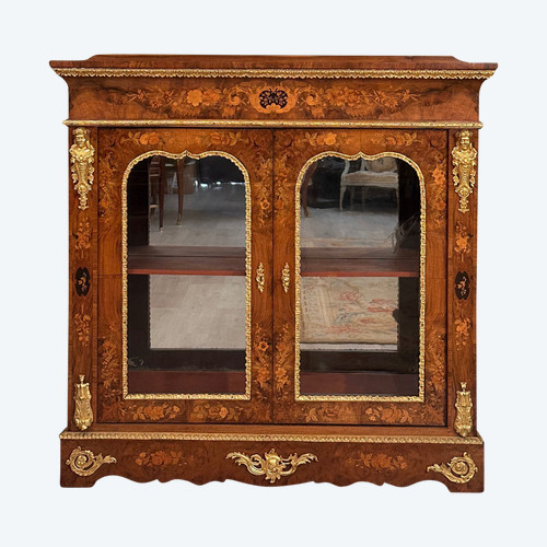 Vitrine En Marqueterie De Style Louis XIV Vers 1870
