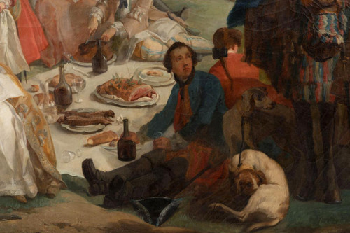 Carle Van Loo, La Halte De Chasse (1737), Huile Sur Toile, XIXème Siècle - LS38515491