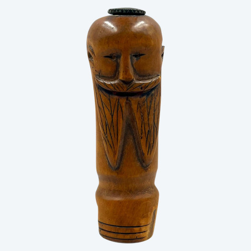 GRIFF mit Darstellung eines bärtigen MÄNNERKOPFES Volkskunst – um 1900