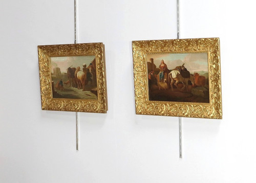 Paire de Tableaux « Scènes Espagnoles » – Milieu XIXe