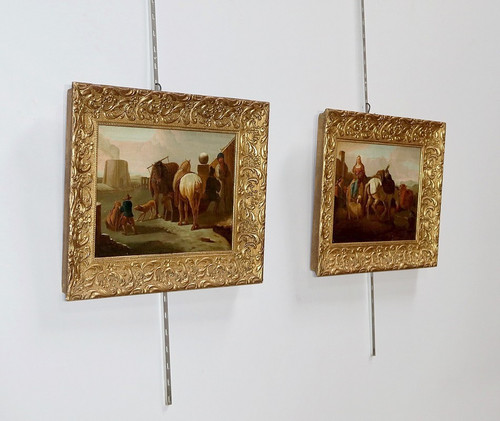 Paire de Tableaux « Scènes Espagnoles » – Milieu XIXe