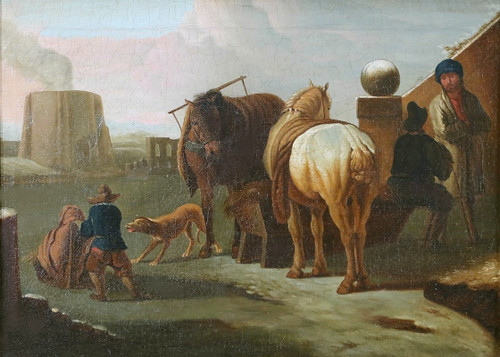 Paire de Tableaux « Scènes Espagnoles » – Milieu XIXe