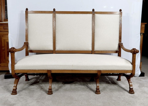 Rare Banquette en Noyer Massif, style Renaissance – Fin XIXe