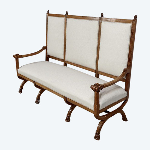 Rare Banquette en Noyer Massif, style Renaissance – Fin XIXe
