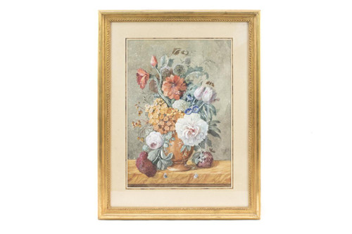 Coppia di gouaches con mazzi di fiori, fine XIX secolo - LS3555601