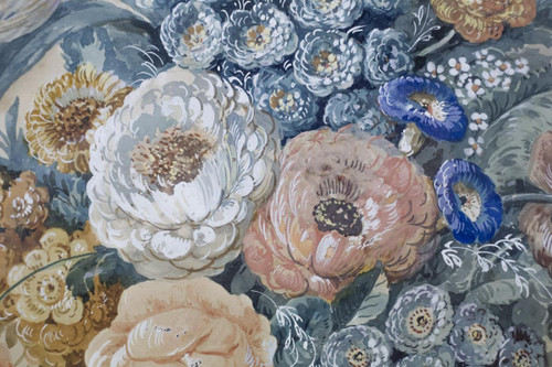 Coppia di gouaches con mazzi di fiori, fine XIX secolo - LS3555601