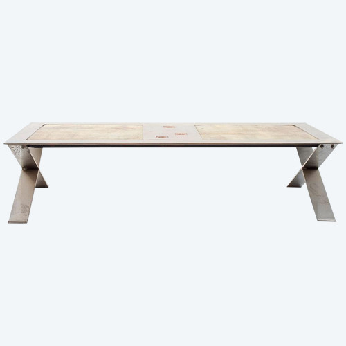 Chromed Metal And Ceramic Coffee Table, 1970s - LS2880441