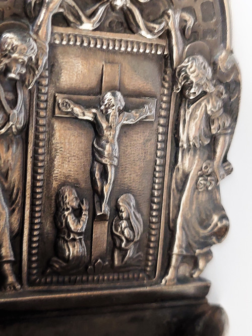 Benitier in solid silver hallmark Minerva late 19th high 12 width 5.5 depth 2.2 cm weight 48 gr