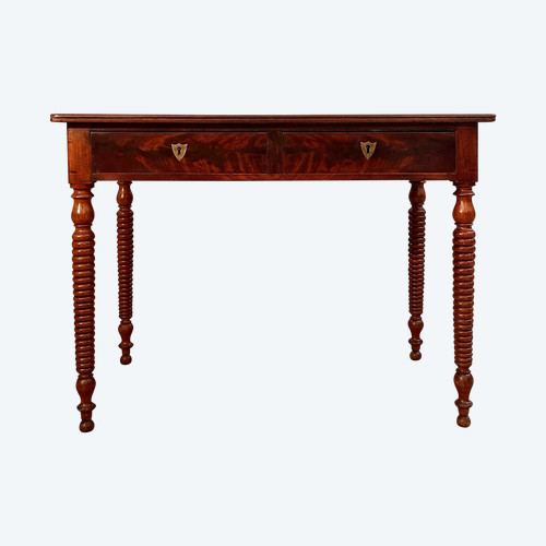 Bureau Plat En Acajou d'Epoque Restauration Vers 1820