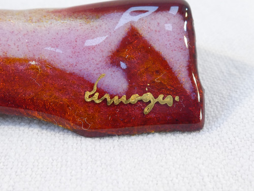 Rare 12 knife holders in LIMOGES enamels signed MARYLOU