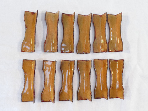 Rare 12 knife holders in LIMOGES enamels signed MARYLOU