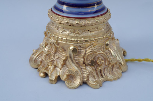 Pair of Valentine porcelain lamps with lizard sockets, circa 1880 - LS3458961