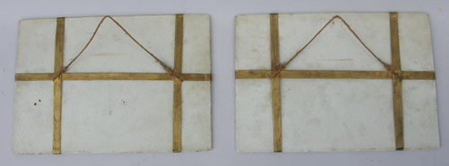 Paire de plaques en porcelaine bleu céleste à décor antique, début du XIXème siècle - LS2787601